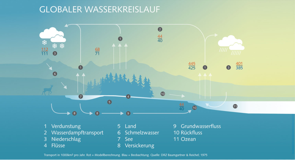 Globaler Wasserkreislauf - Bild SVGW